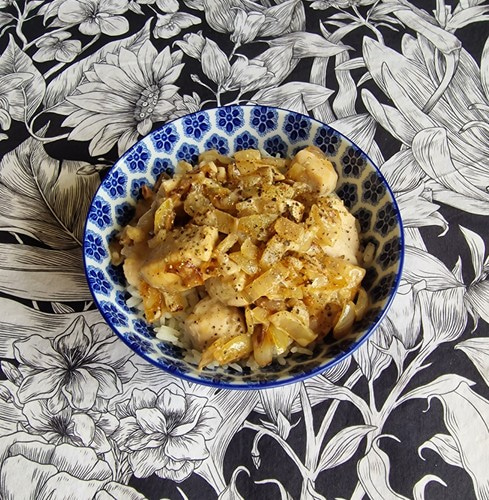 Kurczak z ryżem w mleku kokosowym